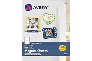 Avery Printable Magnets for Inkjet Printers, 8.5 x 11 Inches, Matte White, 5 Sheets