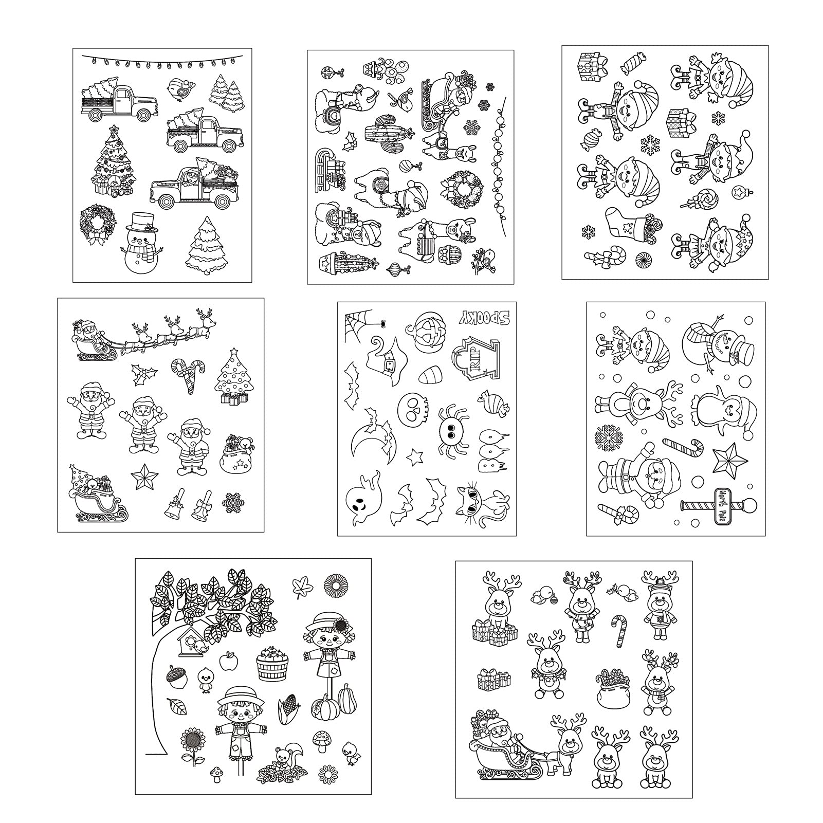 8 Sortes De Halloween Noël Timbre Transparent Carte De Timbre En Silicone Pour La Fabrication De Cartes Décoration Bricolage Scrapbook Journal Modèle De Carte De Voeux