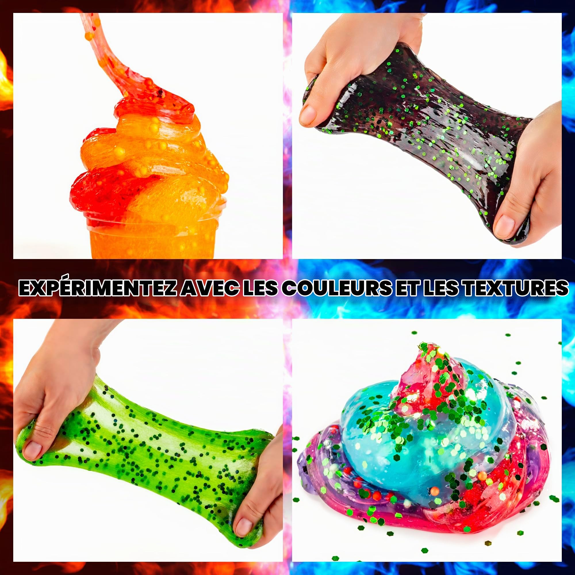 Original Stationery Kit de Slime - la Bataille de Dinosaures et de Monstres, Slime Déjà Fait, Monstres et Jouet Dinosaure et Slime Fluffy Tous dans ce Pack Dinosaures
