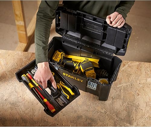 Miniatura 4 de Stanley STST1-75521 Caja de herramientas (19 pulgadas, 19.0 x 10.0 x 9.8 in, carga hasta 17.6 lbs, caja de herramientas con cierres metálicos,