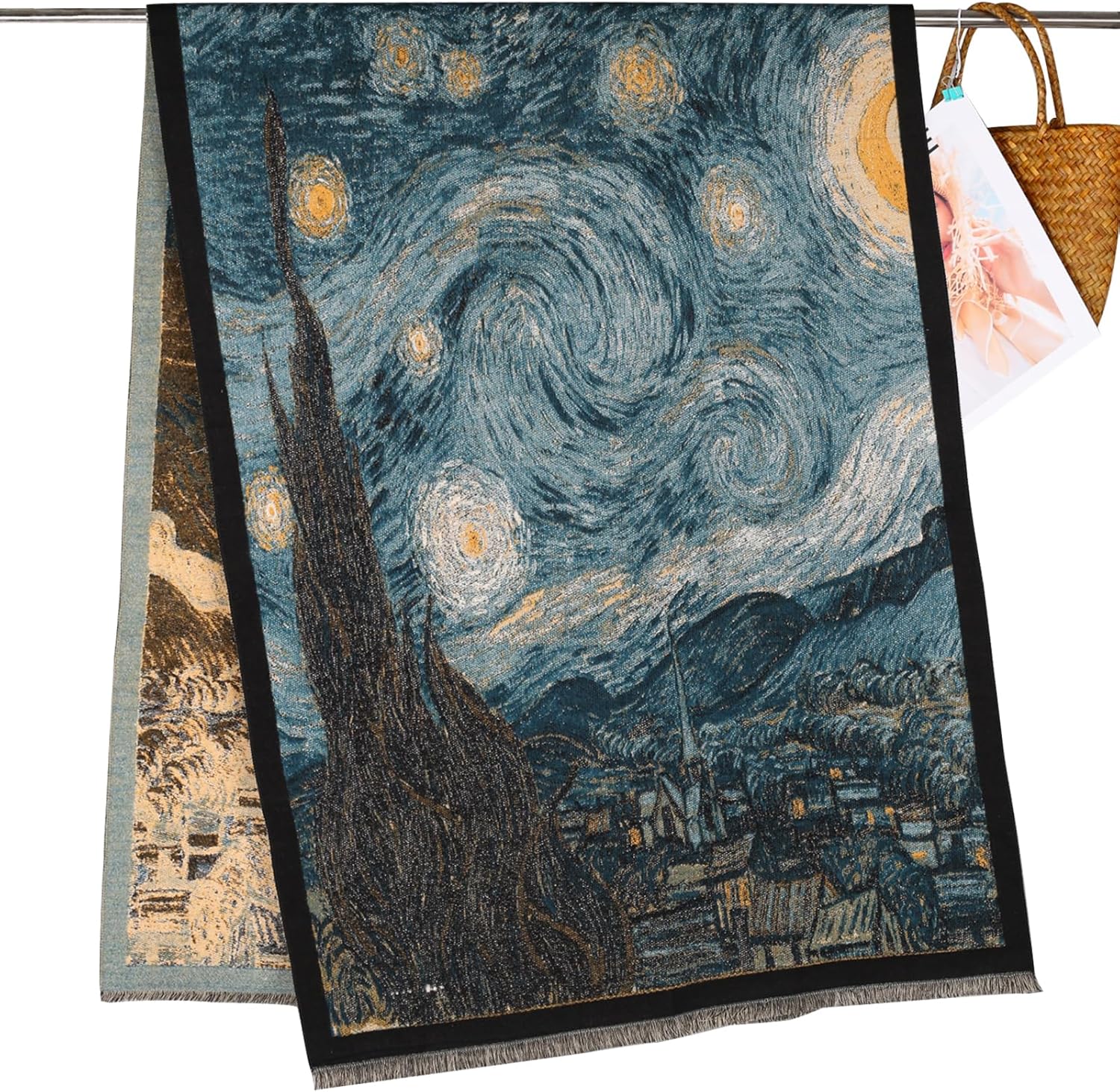 EXTREE Scarfs for Women Pashmina Silky Shawl Wrap for Evening Dressing Blanket Open Front Poncho Cape