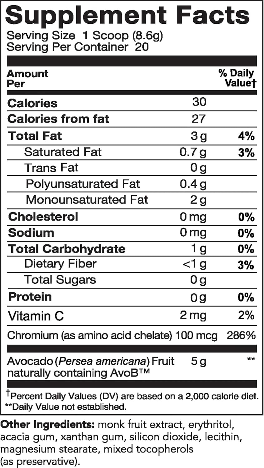 Metavo Smoothie Mix – Energy Support Supplement with AvoB, Vitamin C & Chromium, Ideal for Smoothie Blender Recipes, Sugar-Free Nutrition Powder, Healthy Beverages for Adults, 20 Servings-1 Count