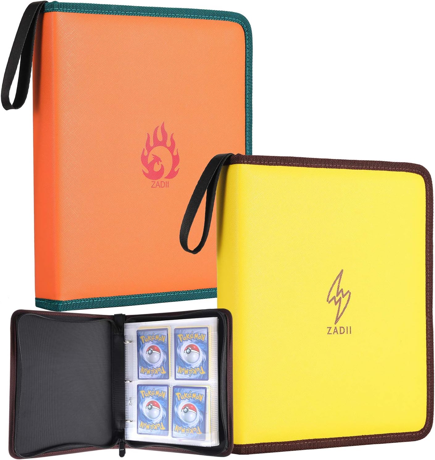 Carrying Case Bundle Compatible with Pokemon Trading Cards, 2 Card Collector Albums, Per Zippered Binder Holds Up to 240 Cards with 30 Premium 4-Pocket Pages