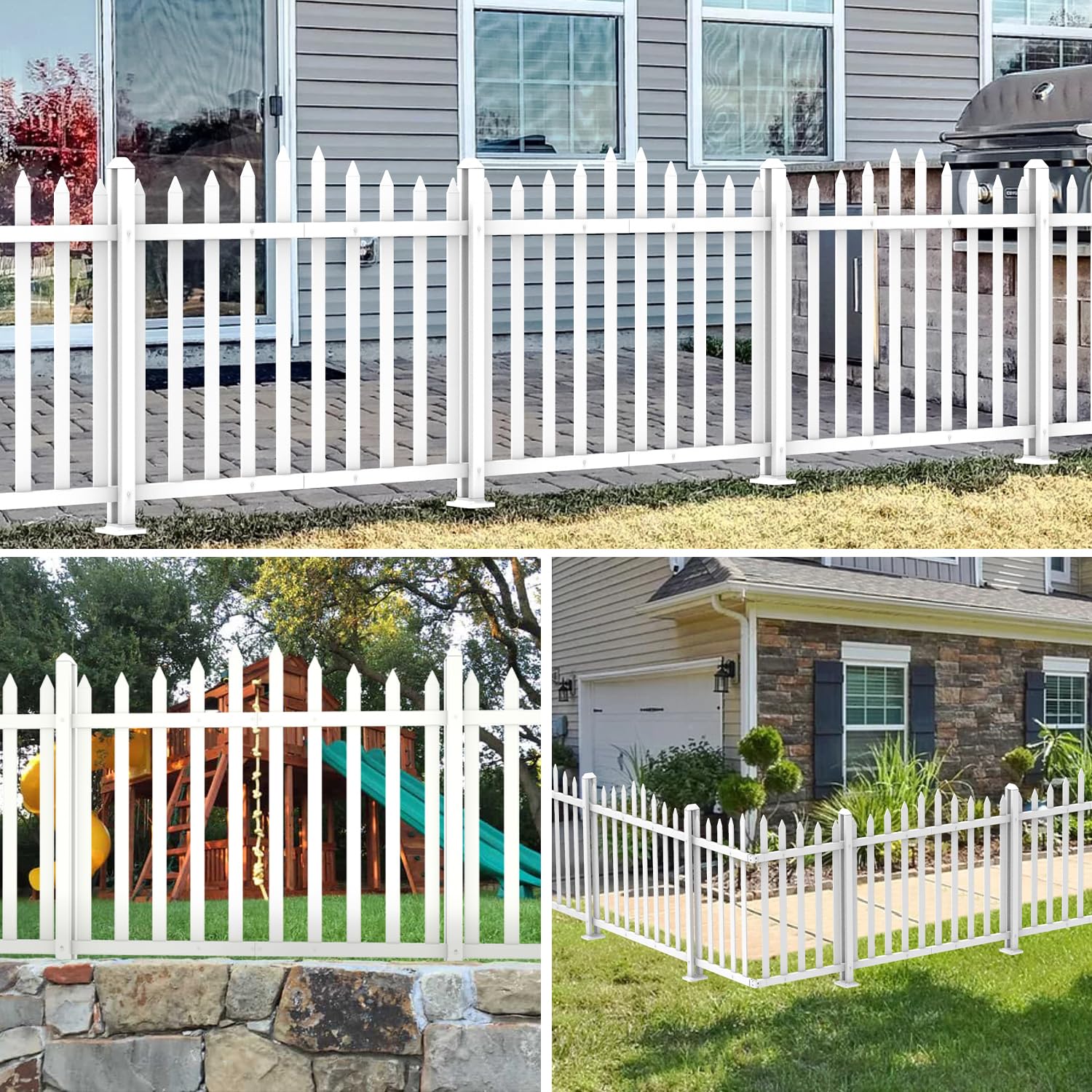 Amazon.com : INFRANGE 9 Sets Vinyl Picket Fence Panels White 84