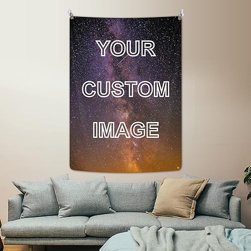 Livole Custom Tapestry Customized Photo Tapestry Personalized Poster Tapestry with Pictures Custom Wall Tapestry for Bedroom, Wedding, Birthday (71