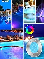 Vista 7 de LEDIARY Luces LED RGB de 6 pulgadas para piscina enterrada, AC120V 15W luces subacuáticas de piscina/spa con aplicación/control remoto, cable de 50