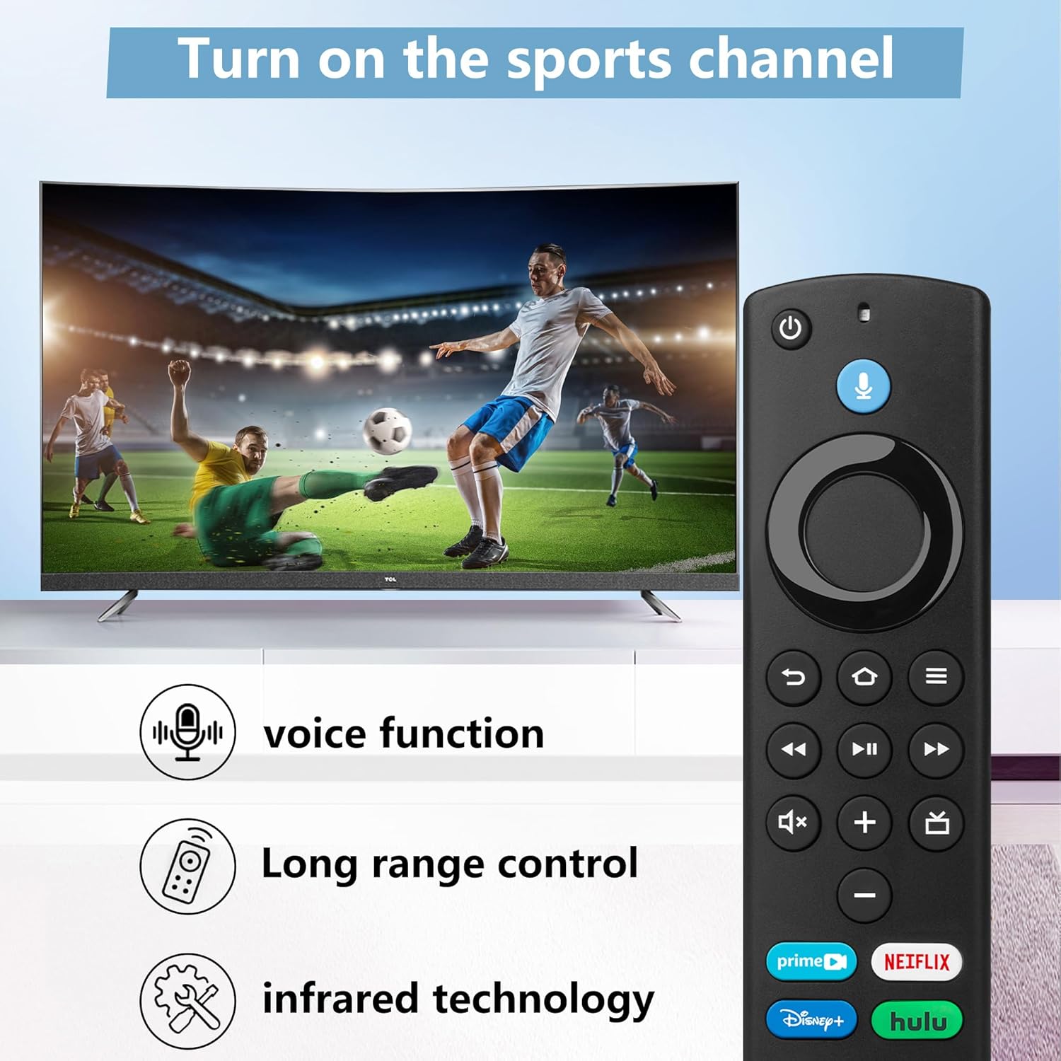 Remote Control Replacement 3rd Gen Fit for Fire Smart TV/Insignia/Pioneer/Cube (1st gen/2nd Gen/3rd Gen)/TVs Stick (2nd Gen/3rd Gen/4K/Lite/4K Max), Not for Samsung/Roku-TV - Image 4