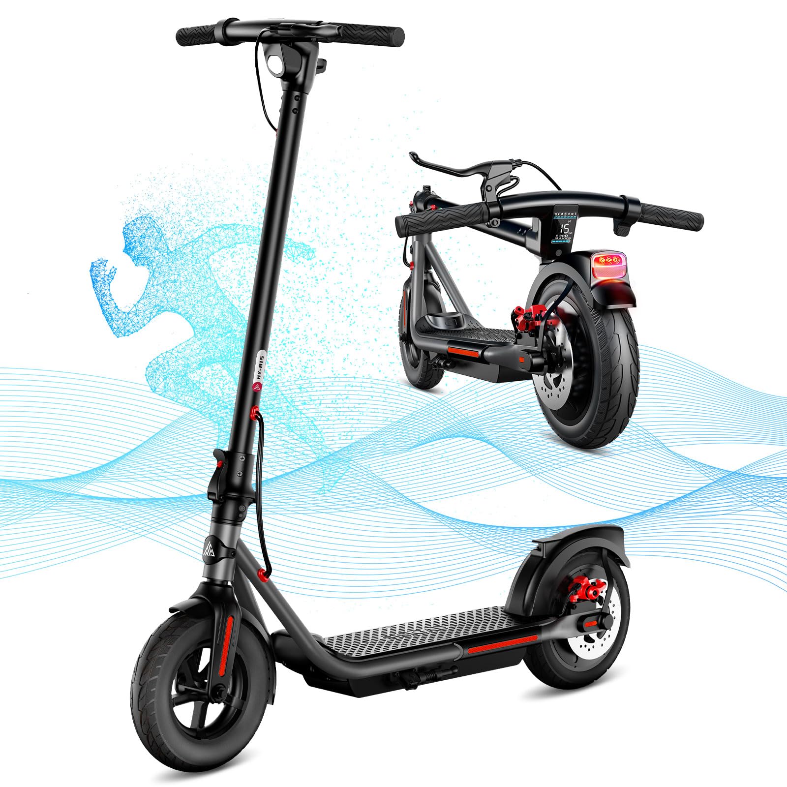 TST Electric Scooter, Max 19/20 Mph Foldable E-Scooter for Adult, Peak 500/800W Motor, 8.5