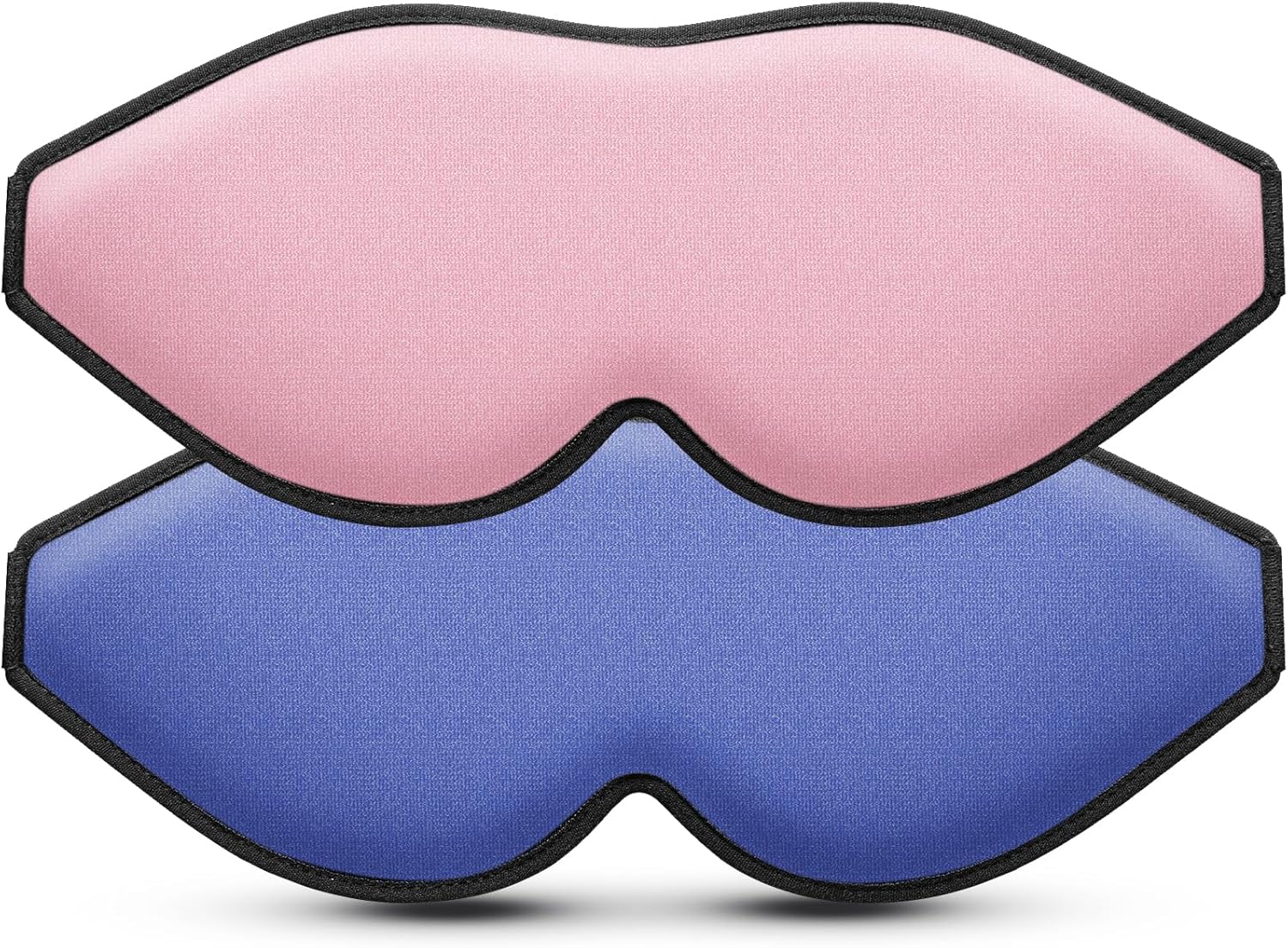 Sleep Mask (Pink) + Eye Mask Sleeping (Blue) for Women Men Side Sleeper, Light Blocking 3D Contoured Cup Sleeping Mask, Soft Breathable Sleep Eye Mask with Adjustable Elastic Strap