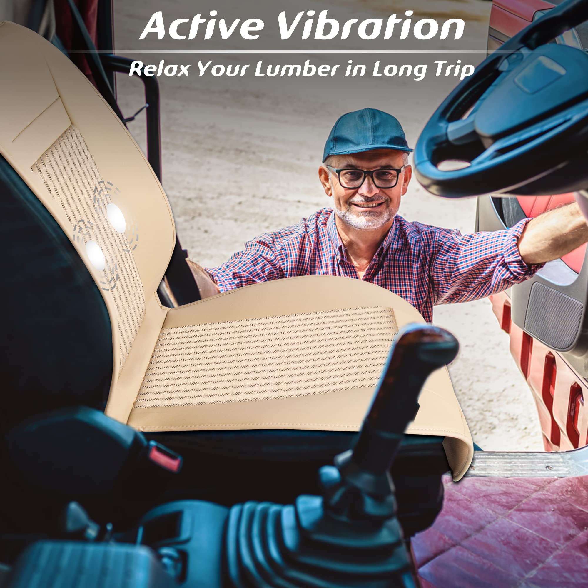 Paffenery 1Pcs Cooling Car Seat Cover Front Seat, 12V-24V Ventilated Cooling Car Seat Cushion, Cooled Seat Cover for Car SUV Truck Universal Fit, Fashion Beige