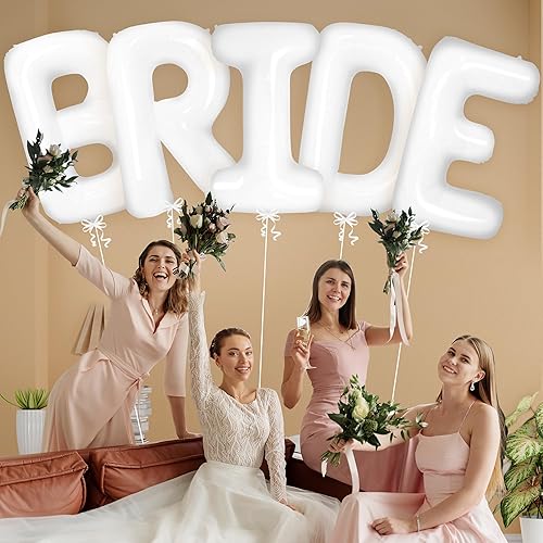 Miniatura 7 de KatchOn, Globos gigantes de novia blancos – 40 pulgadas | Decoraciones de despedida de soltera | Globo de novia blanco para decoraciones de