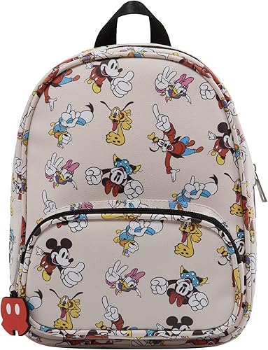 Disney Mickey, Minnie & Friends Mini mochila con estampado completo y moldeado icónico pantalones de Mickey colgante, 10.5 pulgadas, correas