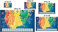 Vista 7 de Mapa de códigos de área de zona horaria de Norteamérica, laminado brillante a todo color, incluye búsqueda inversa