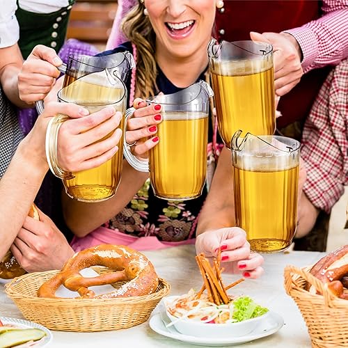 Miniatura 7 de Mifoci Paquete de 24 jarras acrílicas de 48 onzas con boquilla, jarra de agua transparente a granel para refrigerador con asa para té helado,