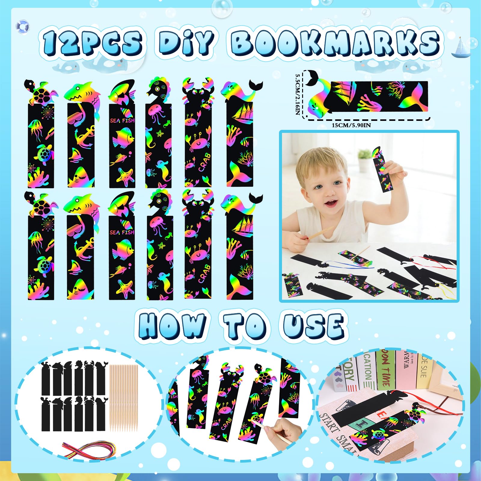 110-teiliges 'Unter Dem Meer' Party-Set – Mit Malbüchern, Buntstiften, Tattoos & Stickern Für Kindergeburtstage
