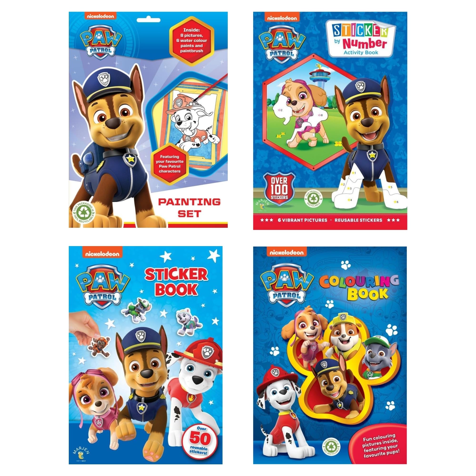 Bundle Bear Paw Patrol Activity Set  Paw Patrol Colouring Book, Sticker Book & Painting Set  Fun Paw Patrol Arts and Crafts for Kids  Creative Paw Patrol Crafts & Stickers