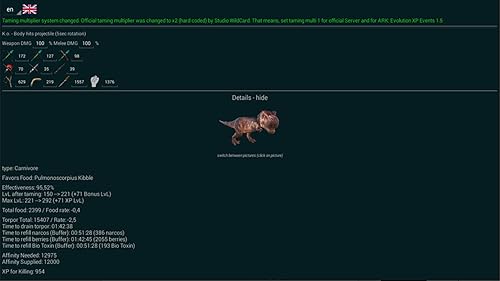 A-Calc taming calculator for Ark Survival Evolved