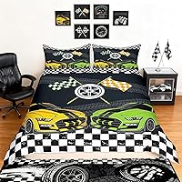 Vista 51 de Funda de edredón Happy Camping, juego de ropa de cama con temática de cámper para niños, funda de edredón de estilo rústico para decoración