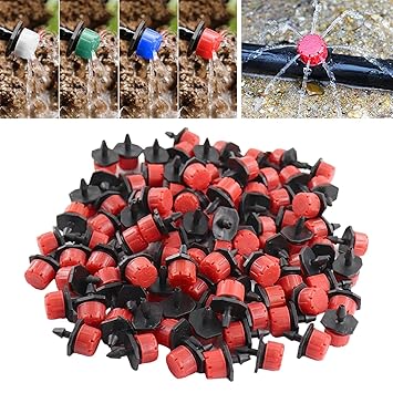 Moxic Irrigation Dripper Garden Supplies Distribution for Herbs Gardens Lawn red