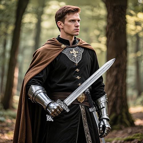 Vista 2 de Espada de juguete de caballero de 23.6 pulgadas, espada falsa medieval de plástico, accesorios de disfraz de guerrero romano para adultos