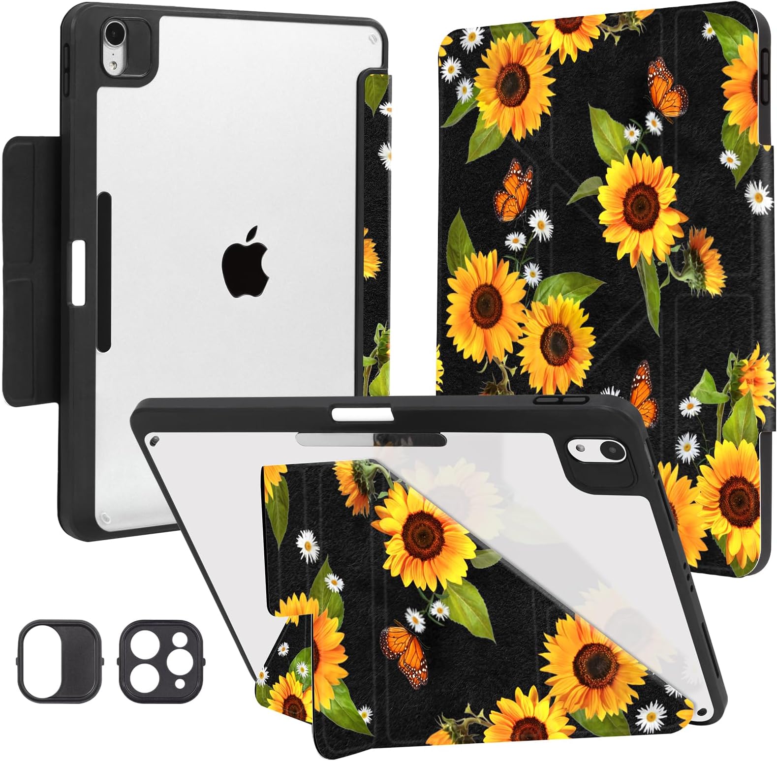 Miss Adola For Samsung Galaxy Tab A9 Plus Case With Pen Holder - For Girls Women Boys Cute Cartoon Cool Anime Kawaii Fun Protector Stand Folio, Cat Flower - View #5