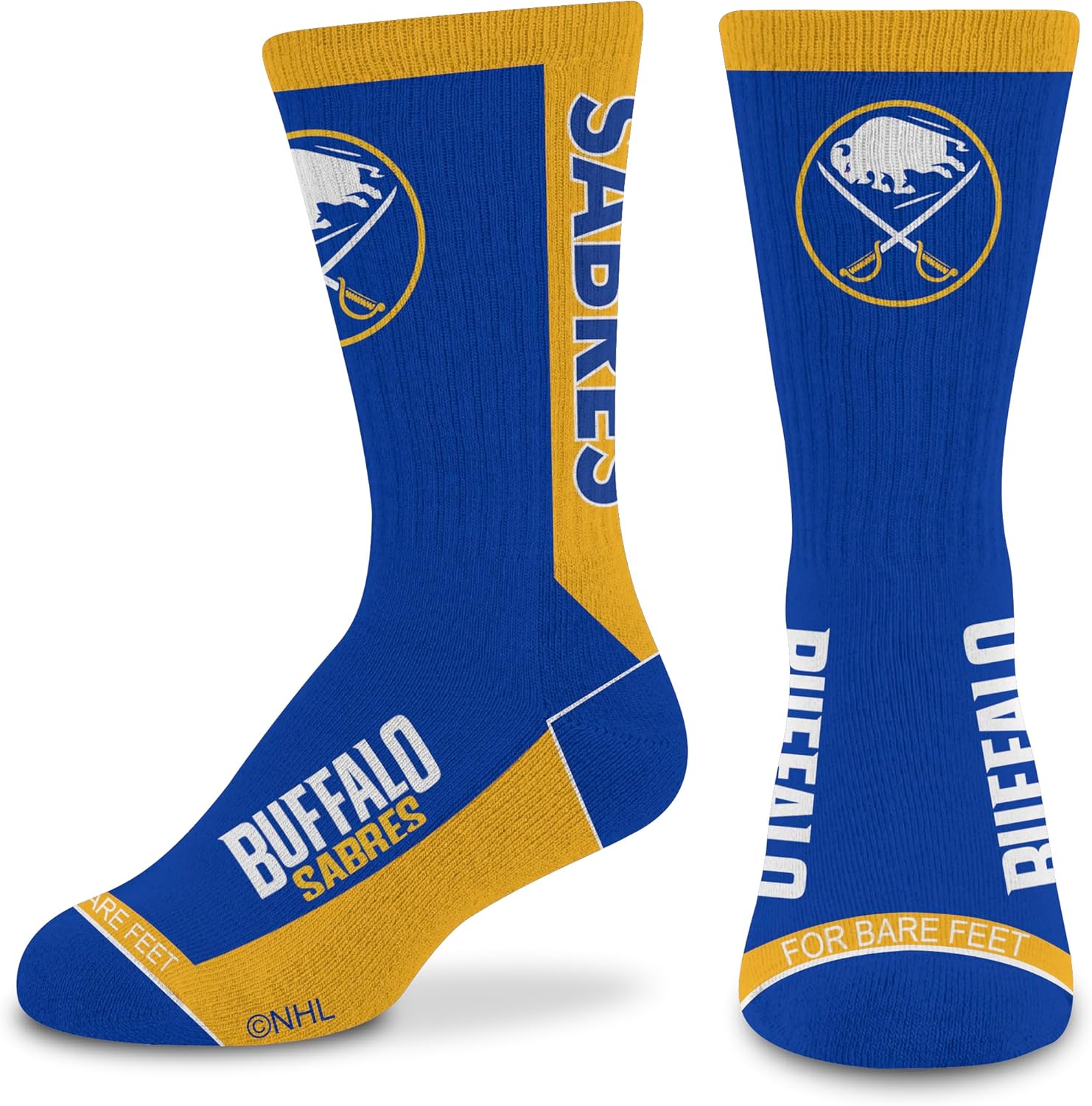 For Bare Feet NHL Unisex Kids Nhl Mvp Crew Sock Youth