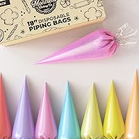 Vista 1 de Bolsas de tubería desechables (18 pulgadas, 100 unidades) de grado comercial, bolsas de pastelería, bolsas de glaseado, bolsas de glaseado, bolsas