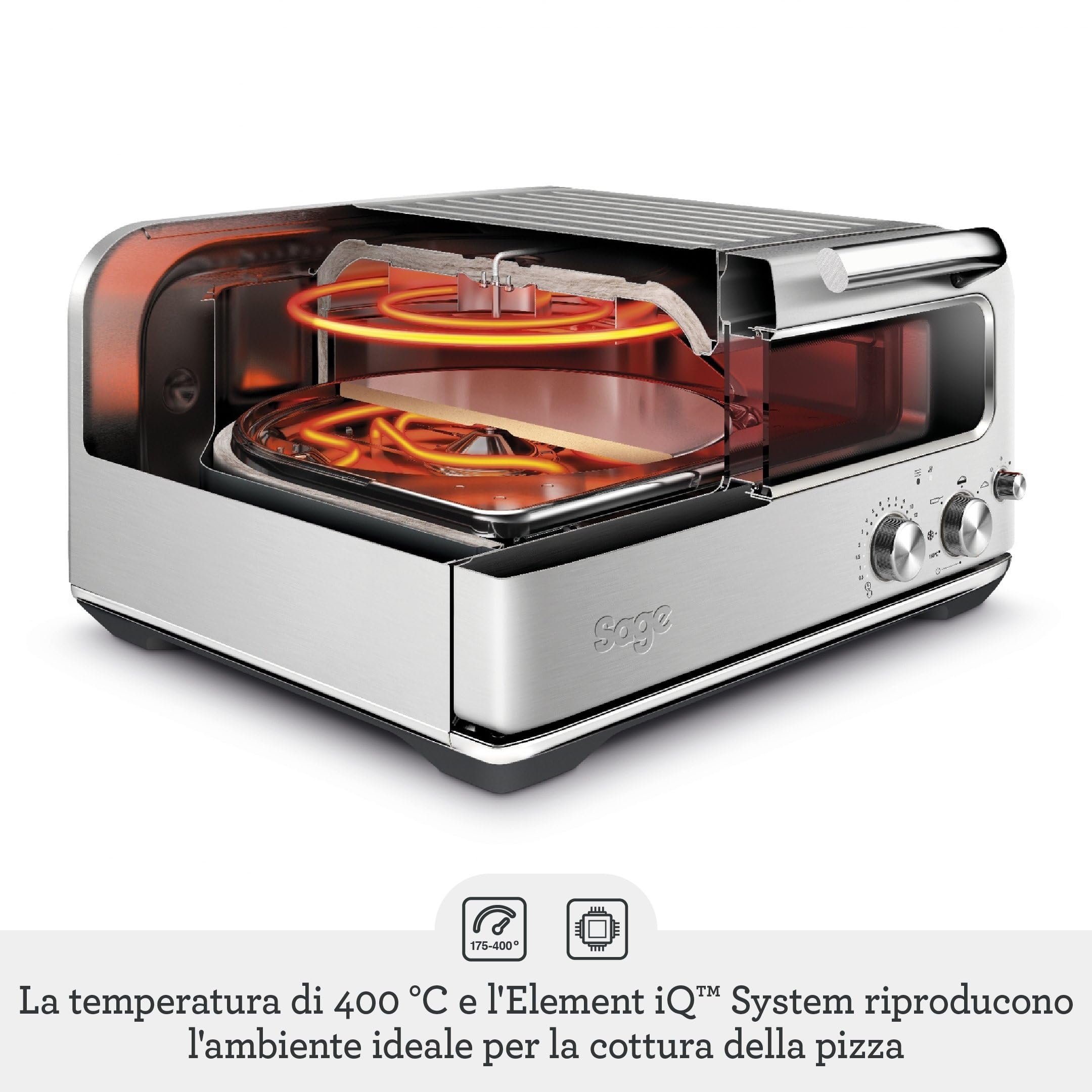 Sage The Smart Oven Pizzaiolo, Acciaio Inox Spazzolato