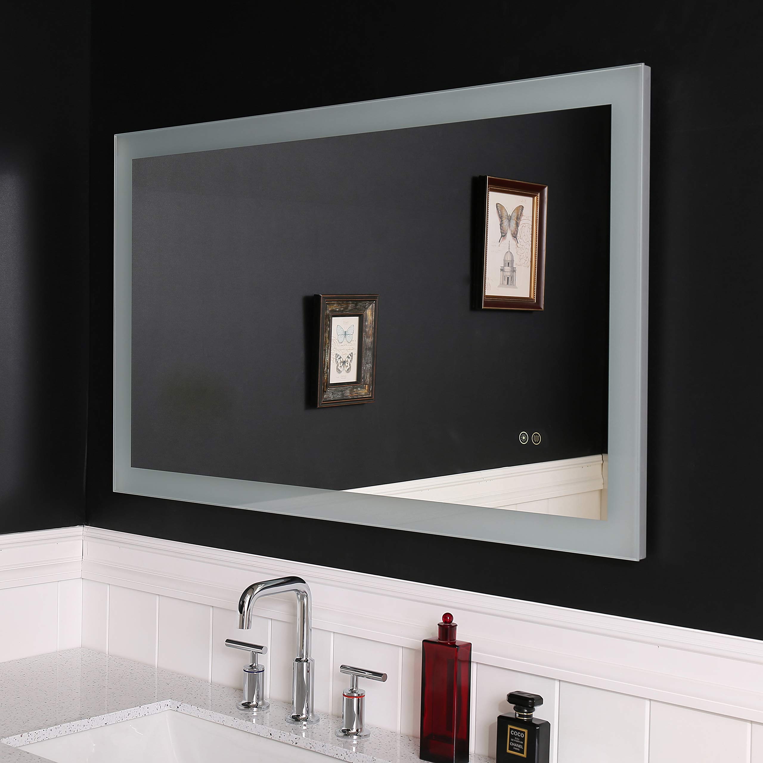 JOVOL LED Lighted Bathroom Mirror, Wall Mounted Vanity Mirror with