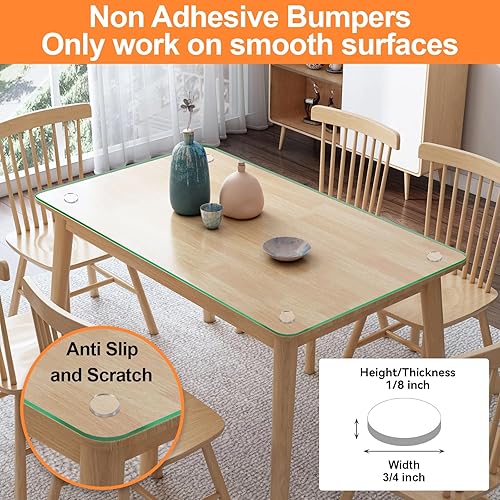 Vista 3 de Almohadillas antideslizantes para mesa de vidrio, 20 unidades, 3/4 pulgadas, no adhesivas, medianas
