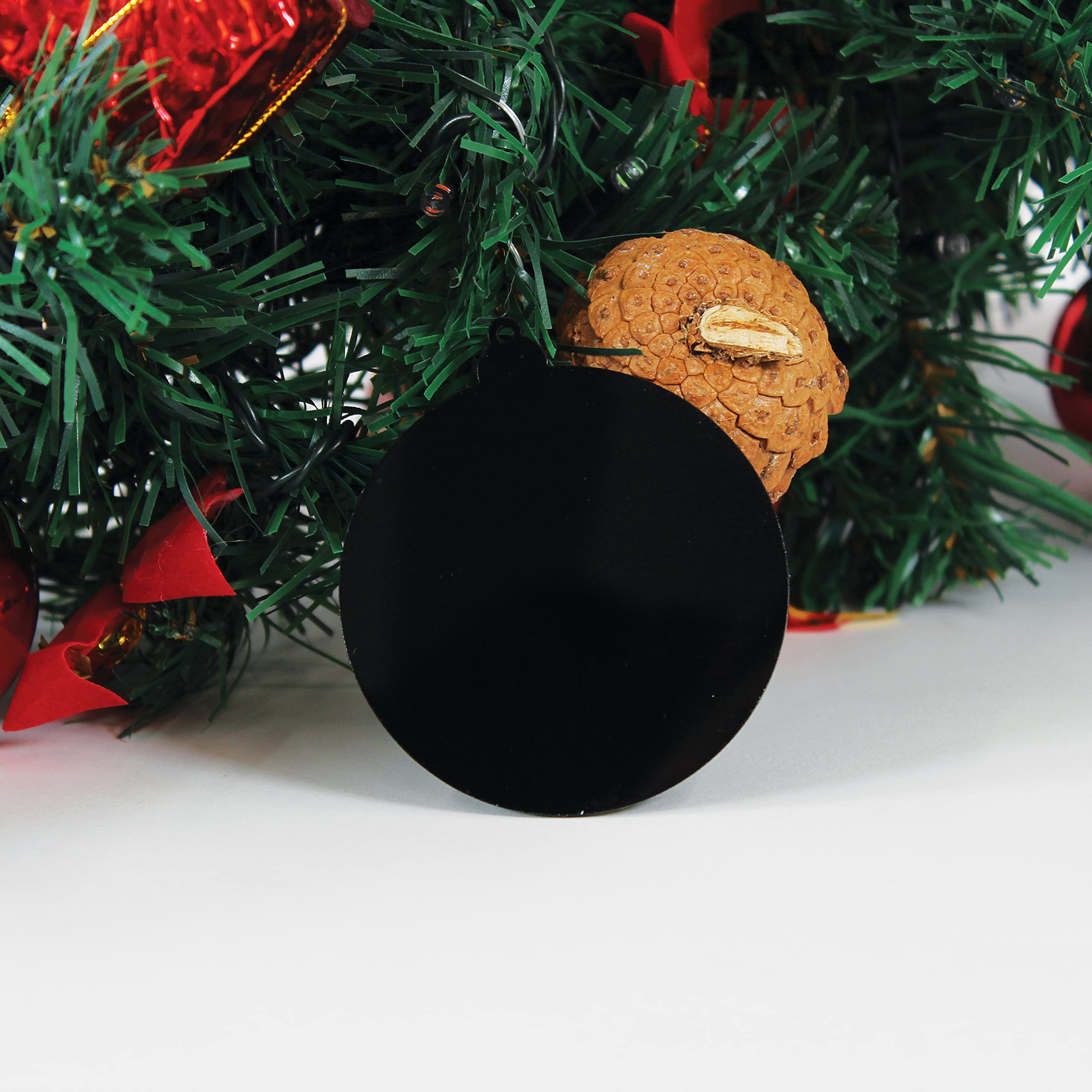 Black Christmas Baubles/Black Perspex Acrylic Baubles/DIY Craft/Tree Decoration (10)
