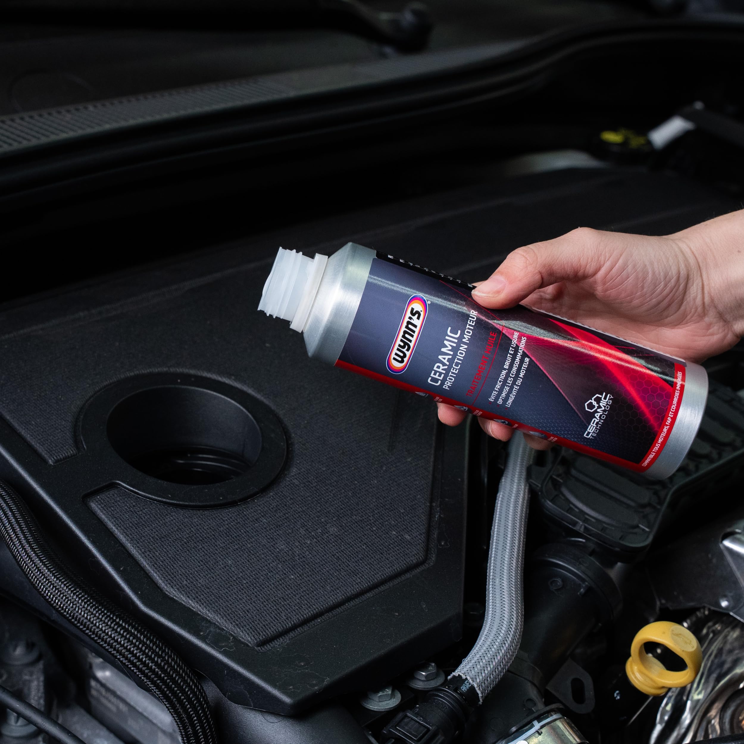 Wynn’s Protection Céramique Moteur - Réduction Durable des Frictions, du Bruit & Protection Moteur - pour Moteurs Essence, Diesel et Hybrides - Traite Jusqu’à 6 L - 325 ML