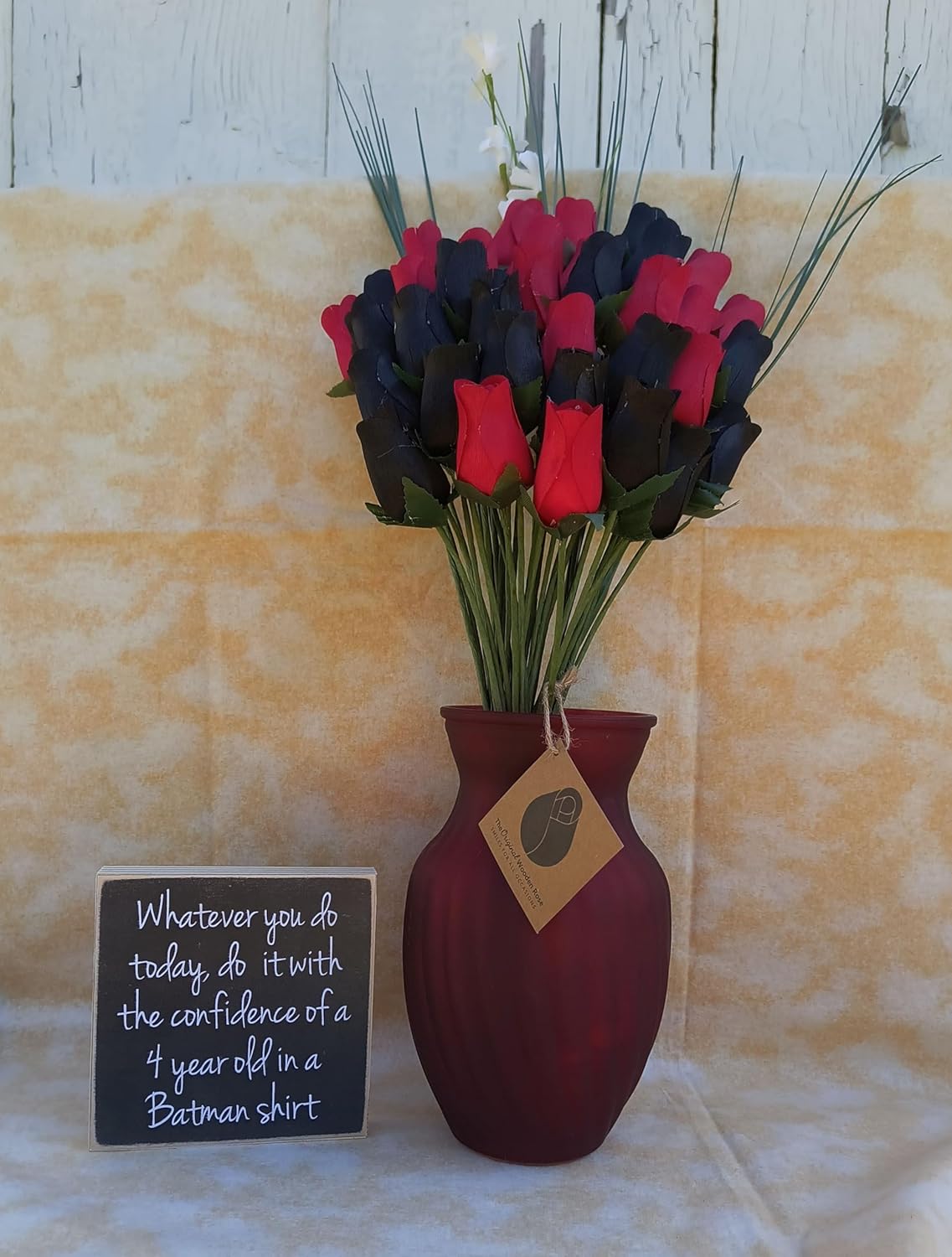Black and Red Wooden Rose Bouquet (3 Dozen)