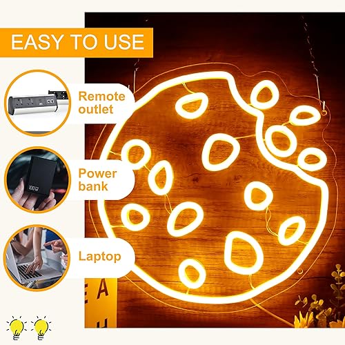 Miniatura 3 de Letrero de neón de galletas doradas, regulable, LED, brillante, para decoración de pared, letrero de luz nocturna para panadería, postre,