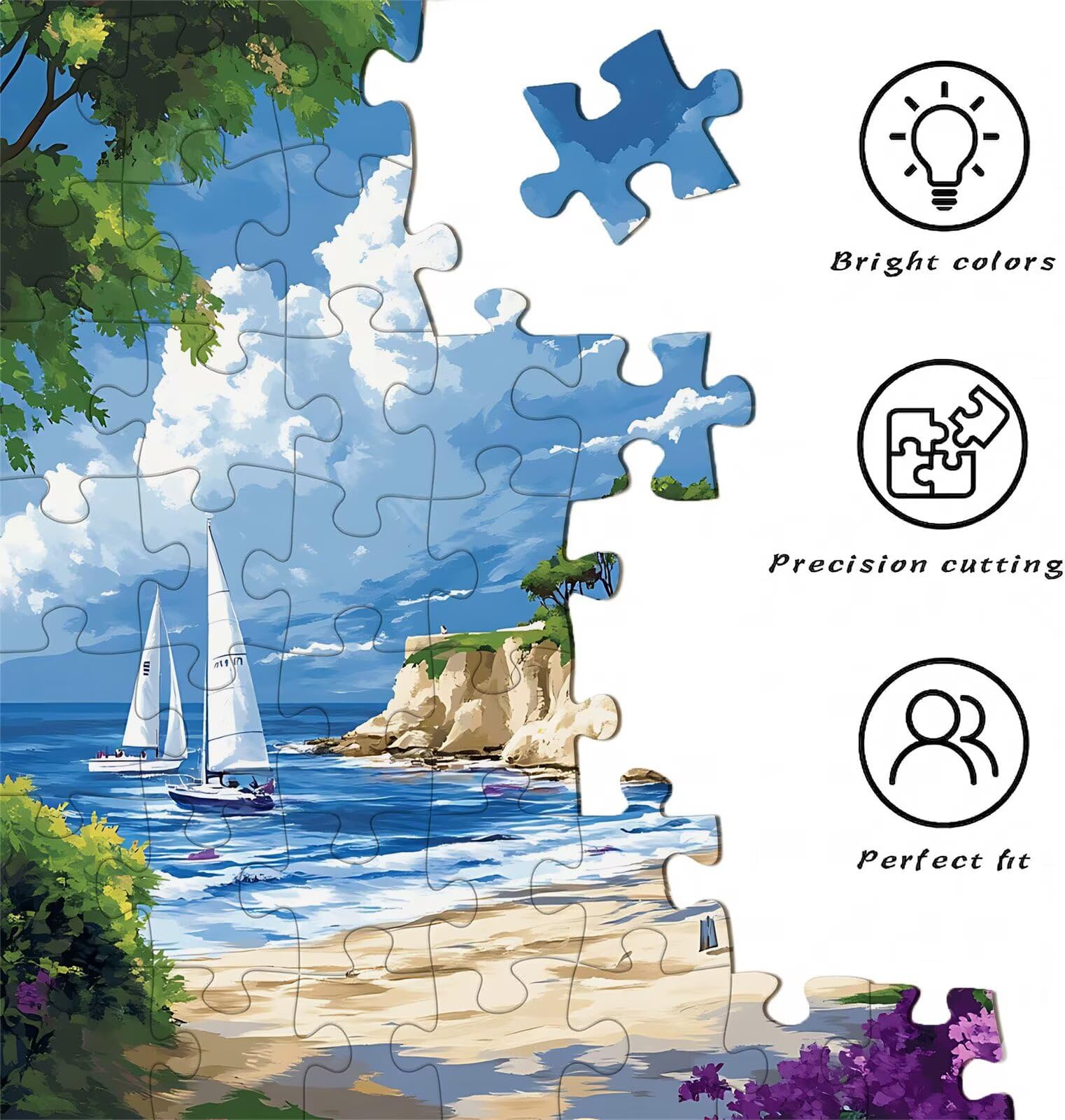 Faro Playa Puzzle 4000 Piezas Adultos, Rompecabezas con Letras en la Parte Posterior - Piezas Que Encajan Perfectamente, Reto de Concentración, Regalo para Mujer y Decor Hogar, 141.5 x 87.5 cm w0-134