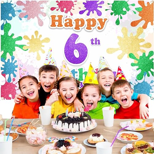 Miniatura 6 de Cartel de fondo de feliz cumpleaños 6 con diseño de grafiti colorido, decoración de fondo para artistas, niños y niñas, fiesta de cumpleaños,
