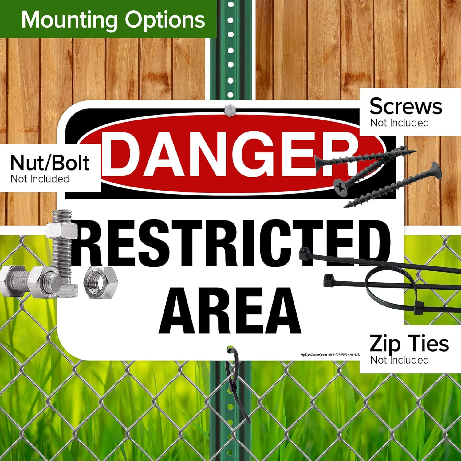 Danger Restricted Area Sign, 12x16 Inches, Rust Free DiBound, Fade Resistant, Made in USA by My Sign Center