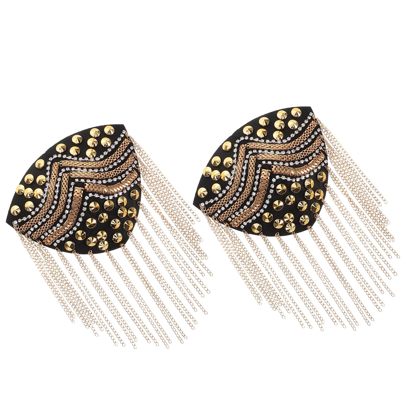 Charreteras doradas para chaquetas de mujer con borlas hechas a mano vintage, pack de 2 unidades
