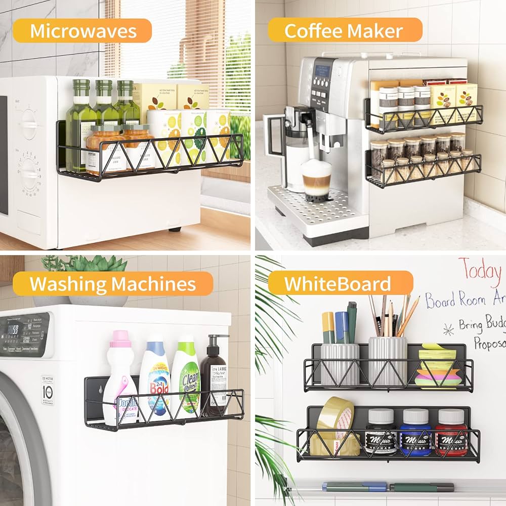 Amazon｜Ciyvotom 磁気スパイスラック 4個パック 超強力磁気棚