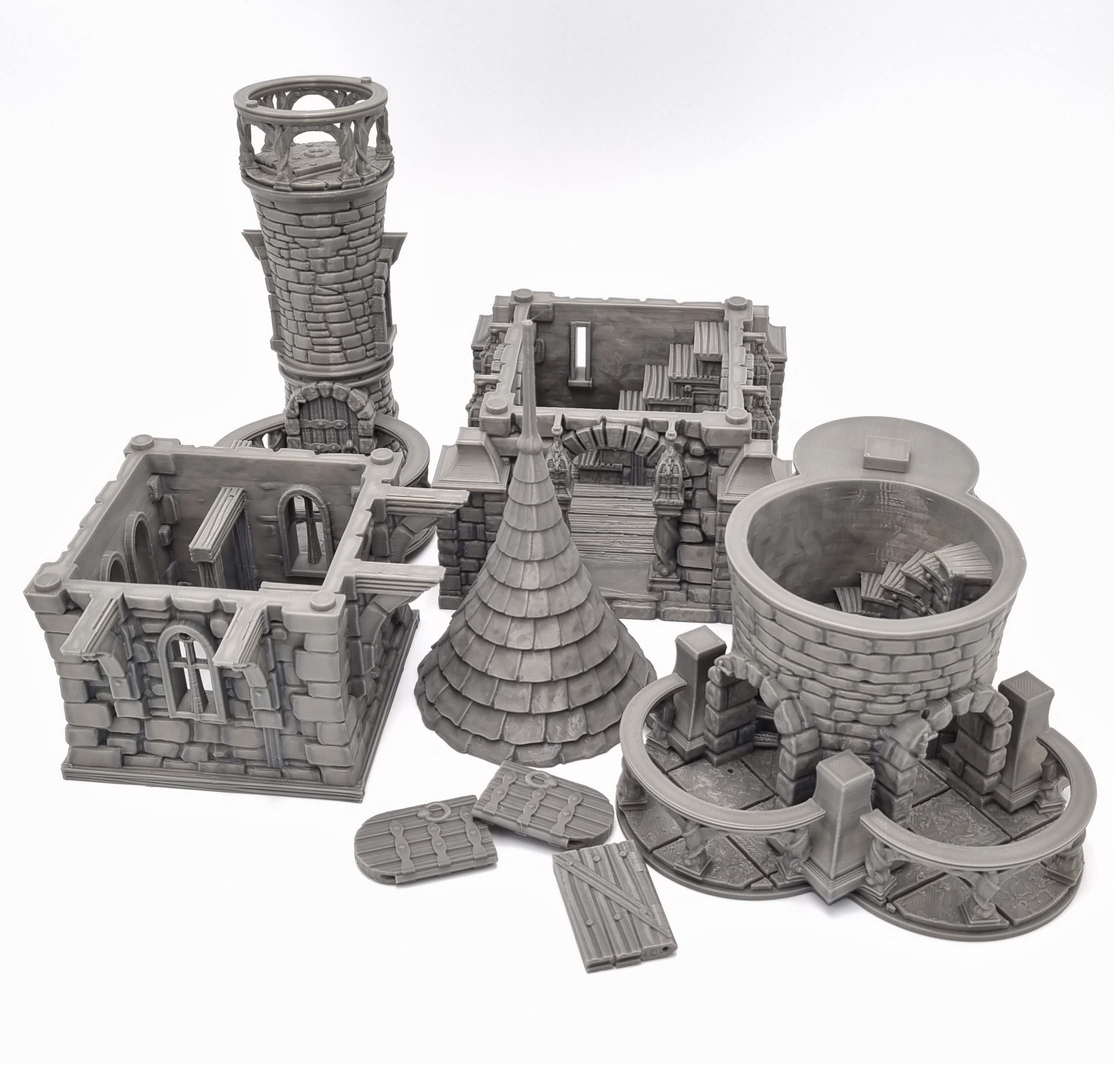 QP3D - Casa Raven Torre - Fantasy Building Piano Palcoscenico per Tavolo e RPG 28-32mm Miniatura Wargame Props DnD D & D, 3D Stampato e Verniciabile
