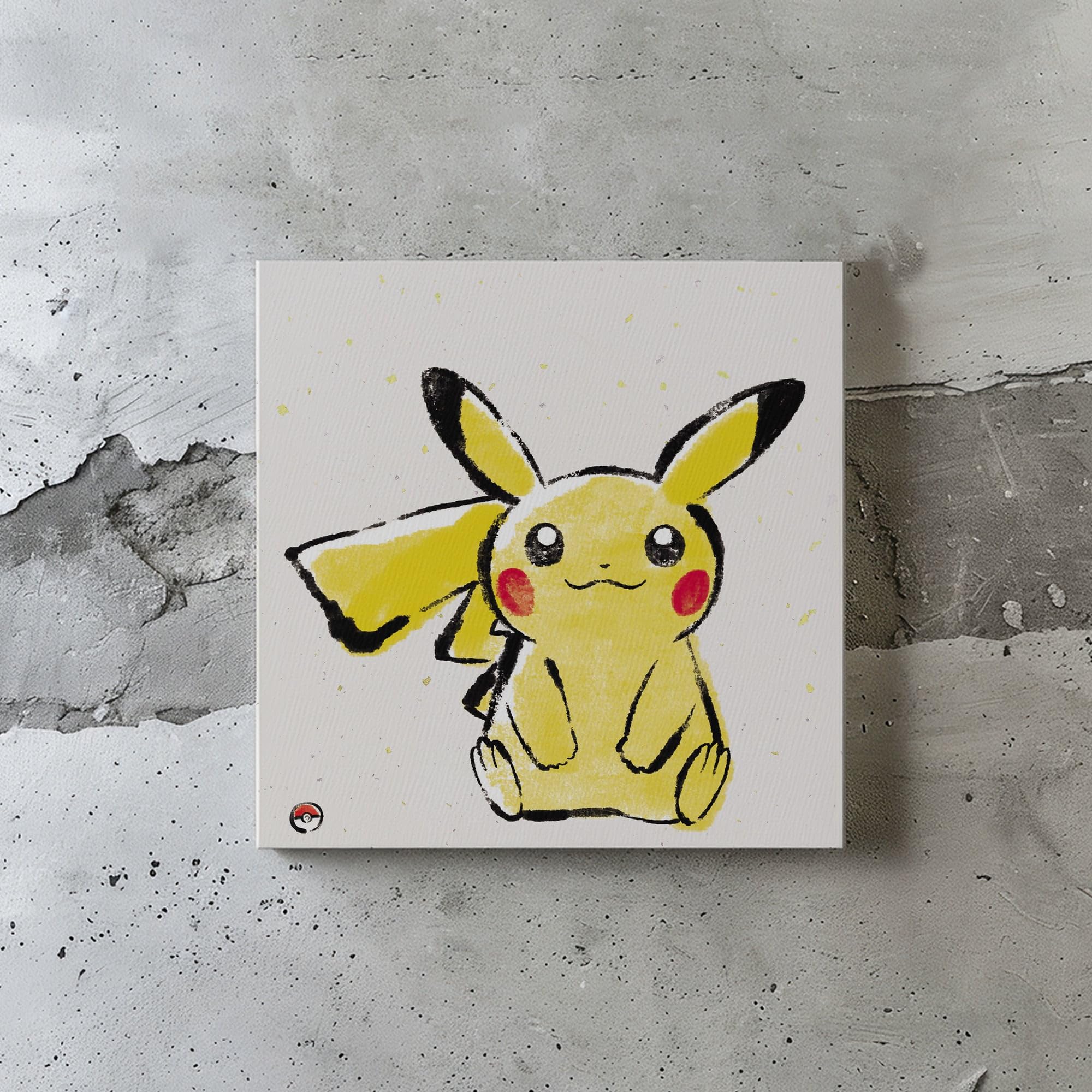 ArtDeli POKE-2407-01 Pokemon Art Panel, Brush Writing, Pikachu