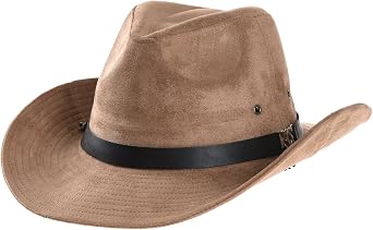 WITHMOONS Suede Hat Outback Hat Fedora with Cord CD8858
