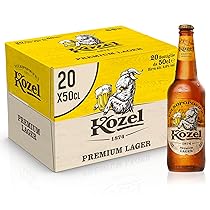 Kozel Birra Premium Lager, Cassa Birra con 20 Birre in Bottiglia da 50 cl, 10 L, Pale Lager dal Gusto Ricco e Bilanciato, Gradazione Alcolica 4.6% Vol