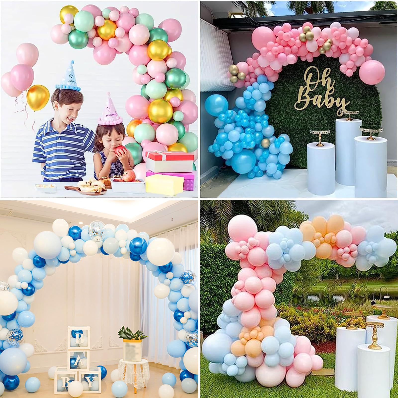 Ballonbogenständer, frei biegbar, 2,5 m - 1,5 m Faserstangen, Rahmen für Hochzeit, Geburtstag, Abschlussfeier, Party, Weihnachtsdekorationen