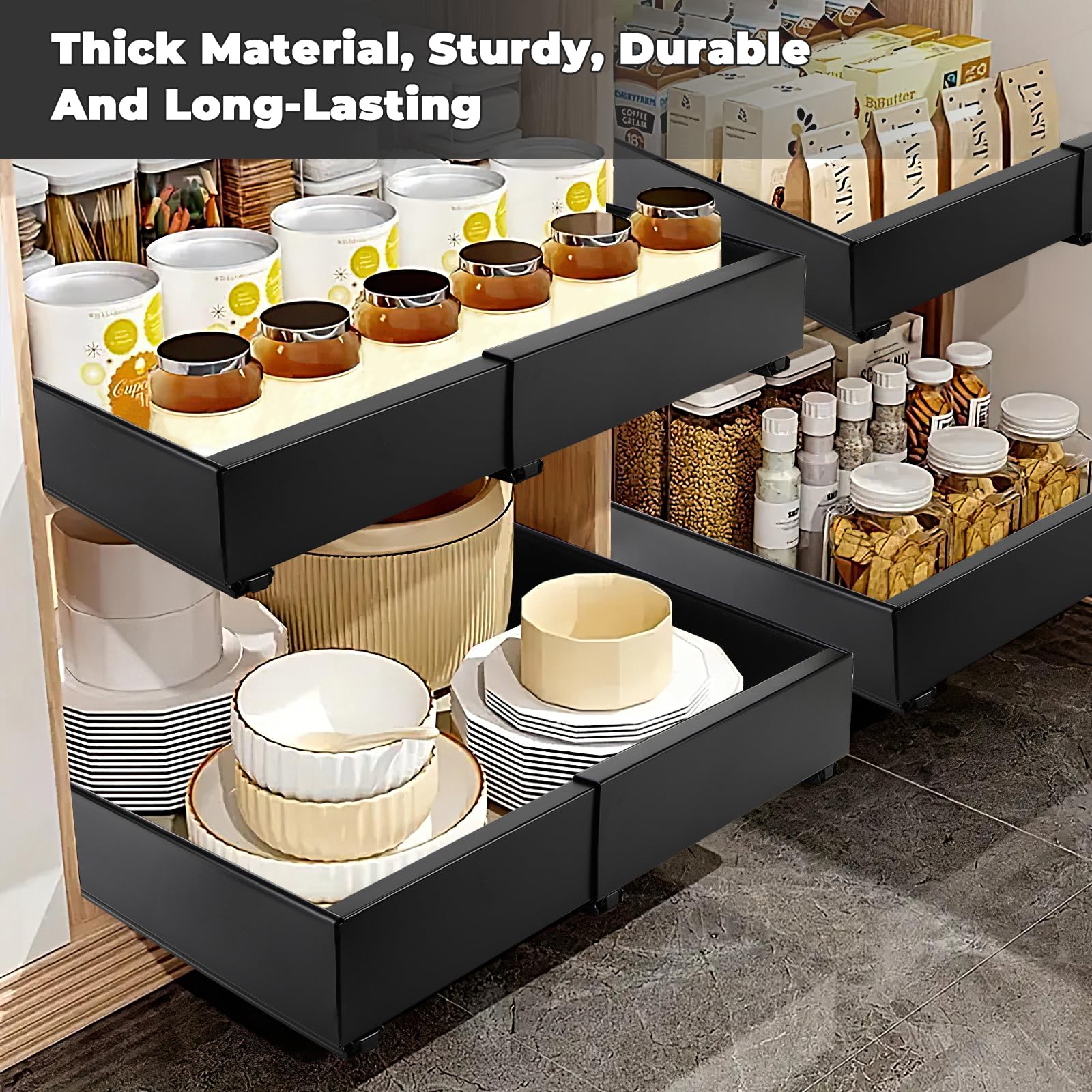 Yunkctuk Tiroir Télescopique, Tiroir Extensible, Aroire De Rangeent De Cuisine, Aroire De