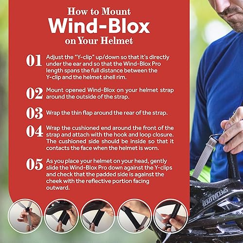 Miniatura 7 de Pro Helmet Attachment, Wind Noise Blocker Helmet Accessory, Noise Reduction Biking and Cycling Gear, Noise Block Helmet Add-On with Adjustable Straps