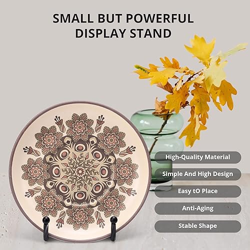 Miniatura 4 de YCLYC Soportes de fotos para exhibición, paquete de 3 soportes de placa de 3 pulgadas para exhibición, soporte de placa decorativa de metal negro,