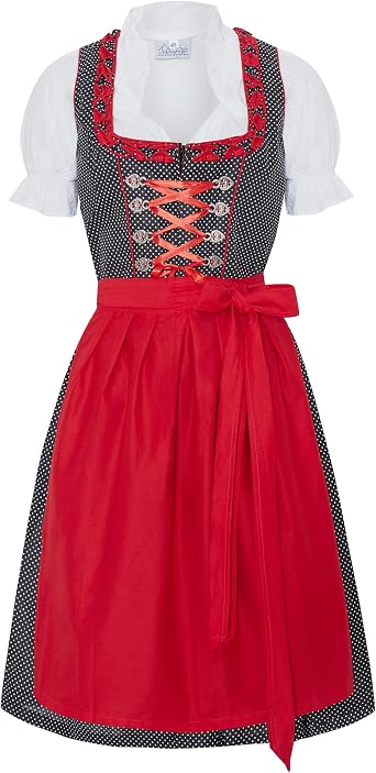 Bavarian Dirndl Dress 3pcs Set - Traditional & Modern Oktoberfest Dirndl Heidi