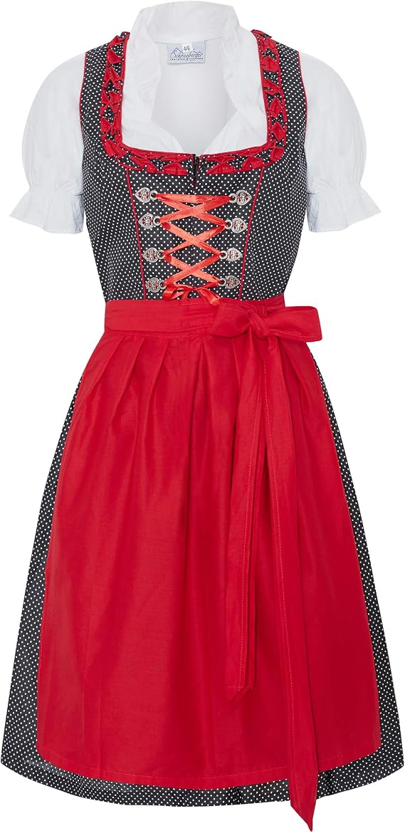 Bavarian Dirndl Dress 3pcs Set - Traditional & Modern Oktoberfest Dirndl Heidi