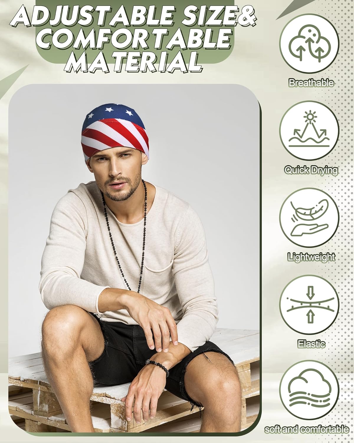 Foaincore 15 Pcs Do Rag Skull Cap Cooling Helmet Liner Sweat Wicking Head Wraps Bandana Beanie for Men Women